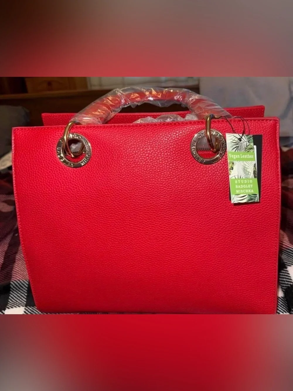 Studio Badgley Mischka Red Vegan Leather Handbag